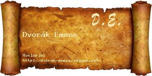 Dvorák Emese névjegykártya